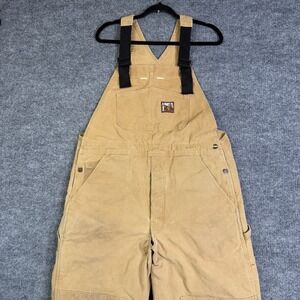 Thermal Tuff Steiner Bib Overalls Men 40x30 Brown Insulated Double knee USA Made